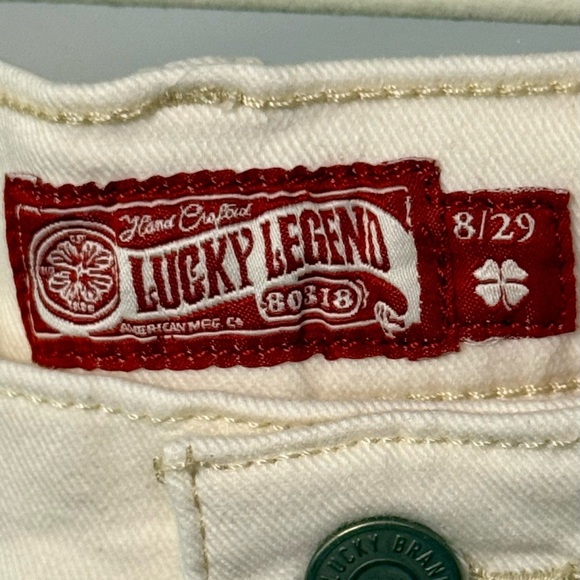 NWT Lucky Brand White Pink Floyd Frayed High Waist‎ Denim Mom Shorts Size… - Picture 13 of 15